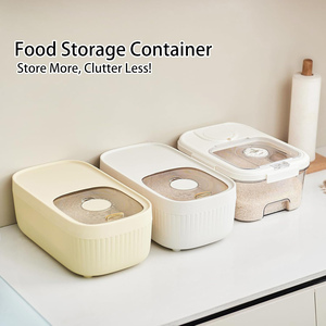 Wholesale Kitchen Large Capacity <b>Clear</b> Plastic Rice Dispenser Box Measuring Cup Sealed Grain Storage <b>Container</b> Moisture-Proof - Product Image 4