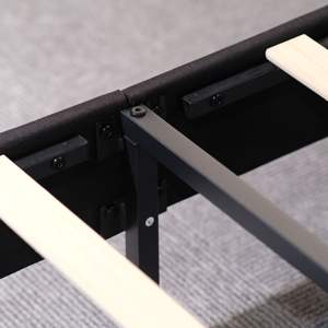 Cama de tela doble tamaño king con elevador de gas de estilo nórdico con almacenamiento Marco de cama de almacenamiento elevador de metal de lujo de terciopelo moderno California - Product Image 4