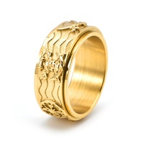 Bague pour homme en acier inoxydable, étanche et résistante aux rayures, motif ancre de bateau pirate et boussole, style luxe léger, très vendue et fréquemment portée