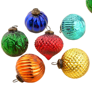 Factory Hot Sale Christmas <b>Tree</b> <b>Ornaments</b> Christmas Decorative 6cm 8cm 10cm Christmas Hanging Hand Blown Glass Ball With Hook - Product Image 1