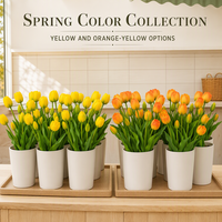 5 Tangkai Bunga Tulip Silikon Lembut, Buket Bunga Tulip Silikon Buatan, Batang Bunga Tulip Silikon 40cm, Dekorasi Pernikahan, Dekorasi Rumah, Rangkaian Bunga untuk Acara