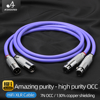 Câble audio-vidéo OCC Hifi double XLR haute performance avec prise XLR mâle/femelle plaquée rhodium en fibre de carbone pour haut-parleur et mixeur