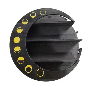 Newly Launched X Large Gothic Black Wooden Moon <b>Shelf</b> Handmade Crystal <b>Wall</b> Decor for Witchy Halloween for Home Decor - Product Image 5