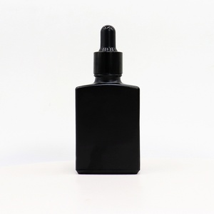 Cosmetic Package Square Clear <b>Glass</b> Pipette Flat Serum <b>Bottles</b> 30ml 50ml 100ml Essential Oil Rectangle <b>Glass</b> <b>Dropper</b> <b>Bottle</b> - Product Image 2