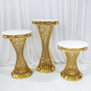 Soportes para Mesa <span class=keywords><strong>de</strong></span> Postres, Pedestales Dorados para Tartas, Decoración, Soporte para <span class=keywords><strong>Flores</strong></span>, Pedestal <span class=keywords><strong>de</strong></span> Metal Dorado para Bodas y Fiestas - Product Image 3