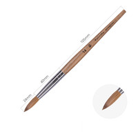 Pinceau acrylique de haute qualité avec manche en bois brun, virole ronde, 70% poils de Kolinsky, taille 14, pour salon de manucure BW62-9