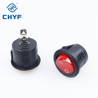 Interrupteur à bascule rond de 20 mm, 3 broches, LED éclairée, mini-interrupteur circulaire pour bateau, 10A 250V 6A 125V, noir, blanc, rouge, bleu, marche/arrêt