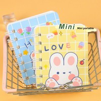 Cuaderno Espiral de Dibujos Animados A7, Bonito y de Alta Calidad, Mini Cuaderno Portátil para Estudiantes, Regalo de Papelería, Cuaderno para Chicas