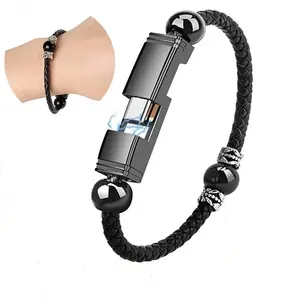 充电电缆Type-C皮革充电器手环USB数据线皮革编织创意腕带