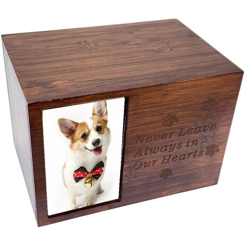 Urns personalizados para cães ou gatos, urns de madeira personalizados para animais de estimação com moldura de fotos