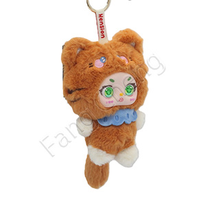 Llavero de peluche Kitten Crew, adorable colgante para bolso con disfraz de gato y detalles de lazo de colores, muñecos Gashapon de caja sorpresa, regalo de 100-120mm - Product Image 2