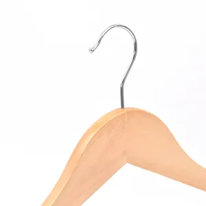 Manufacturer Wholesale Skirt Pant Trousers Hanger With Clips Wooden Suit Clothes Hanger For Market