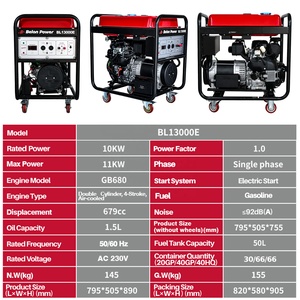 כוח bellon מחולל חשמל נייד 679cc 20hp 3600 סל "ד בנזין <span class=keywords><strong>10000w</strong></span> גנרטור בנזין w עבור הבית - Product Image 5