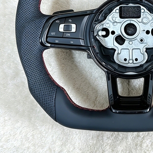 Volante de Cuero Personalizado para Automóvil <span class=keywords><strong>Volkswagen</strong></span> VW GTI Golf 6 7 7R 6R 5R MK6 MK7 MK7.5 GTI GTD <span class=keywords><strong>GTE</strong></span> <span class=keywords><strong>Passat</strong></span> Polo - Product Image 4