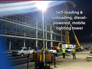 Tour d'éclairage mobile diesel autoportante 6x200W LED pour la construction routière et les aires de manutention - Product Image 1