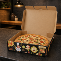 Boîte à pizza en papier imprimé avec couvercle pliable pour la restauration à emporter, la restauration collective et les fournisseurs d'emballages alimentaires en gros