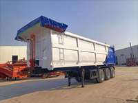 Semi-remorque benne multifonctionnelle sur mesure en acier à 3 essieux et 50 tonnes, robuste, avec suspension pneumatique pour le transport de minerai