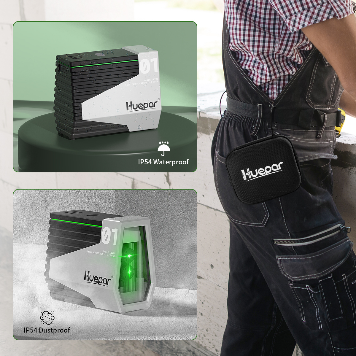 E011G Green Laser Level Self Leveling Cross Line Rechargeable Tool & Motion Sens