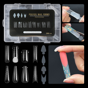 288 capsules d'ongles souples double forme pour extension française, moules pour capsules d'ongles artificiels pour manucure au gel acrylique - Product Image 1