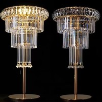 Support de Centre de Table de Mariage en Cristal Doré, Support à Fleurs pour Hôtel, Mariage, Fête, Décoration de Table de Banquet