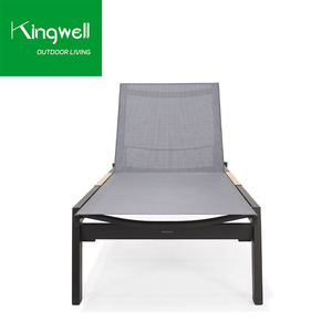 Chaise longue <span class=keywords><strong>de</strong></span> <span class=keywords><strong>jardin</strong></span> en aluminium noir, mobilier <span class=keywords><strong>de</strong></span> piscine, chaise longue empilable pour la plage, chaise longue <span class=keywords><strong>de</strong></span> piscine extérieure - Product Image 4