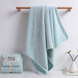 YODO XIUI Towel Set 4Pcs Striped Face Towels <b>Soft</b> Absorbent Bath Towels Gift <b>Box</b> Household Use - Product Image 3