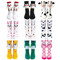 Chaussettes magnétiques personnalisées avec logo, chaussettes de couple 3D, chaussettes amusantes et créatives qui se tenant par la main, pour femmes, hommes, unisexe, cadeau