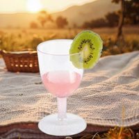 6oz gracieux gobelet à vin personnalisé 10oz PS tasse à eau en plastique gracieuse Dessert tasse à café pour les fêtes Camping hôtel utilisation
