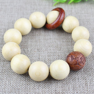 Ling Gusi Cypress Wood <b>Bracelet</b> 10mm Beads Carved Religious Ceremony Unisex Jewelry Collectible Gift - Product Image 2