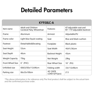 Kursi Roda Manual yang Dapat Disesuaikan untuk Anak-anak dan Dewasa dengan Cerebral Palsy untuk Penggunaan Walker & Rollator - Product Image 6