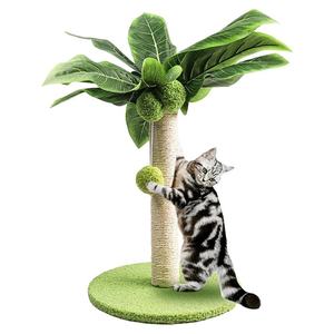 Kingtale kustom pemasok hewan peliharaan pohon kelapa kucing tiang menggaruk Sisal dengan bola gantung - Product Image 1