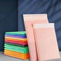 Enveloppe à bulles rose ECO auto-adhésive, antichoc, imperméable pour l'expédition de vêtements, logo personnalisé, vente en gros