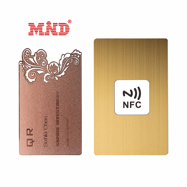 Customized Gold NFC Chip Metal Business VIP Membership Cards Printable Smart Stainless Steel Cards