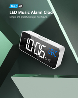 Horloge numérique LED de décoration intérieure, petite montre électronique avec affichage de la température