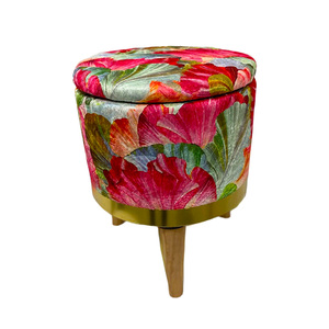 Pouf de haute qualité 32x42 25xH35 à motif floral avec housse, pouf multifonctionnel avec pieds, décoration d'intérieur, livraison mondiale - Product Image 5
