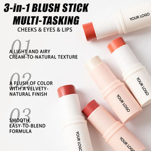 Stick de maquillage crème végétalien en gros, logo personnalisé, soyeux, léger, blanc, rose, multi-usages, stick <span class=keywords><strong>blush</strong></span> - Product Image 4