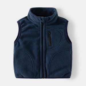 Automne hiver enfants <span class=keywords><strong>gilet</strong></span> avec col montant nouveau Style décontracté polaire vente en gros <span class=keywords><strong>gilet</strong></span> thermique pour garçons et filles - Product Image 1
