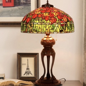 20-inch Tiffany Tulip Retro điện gang trần ánh sáng mái vòm lễ hội Đèn bàn cho đám cưới phòng khách nghiên cứu khách sạn - Product Image 5