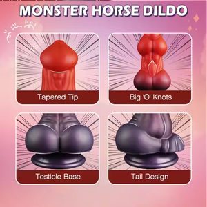 Enorme Dildo Anal de Fantasía con Forma de Monstruo Alienígena y Nudos, Dildo Grande de Animal (Caballos) con Fuerte Ventosa para Juego con Manos Libres - Product Image 3