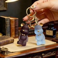 Porte-clés Ours Nœud Papillon en Cristal, Mignon et Féminin, Porte-clés de Voiture Ours Violent, Décoration de Couple, Pendentif de Sac à Dos