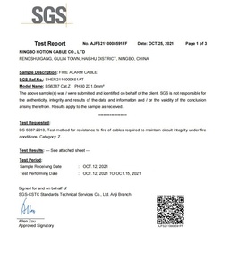 Câble de performance incendie HOTION <span class=keywords><strong>2</strong></span> x 1,5 mm² câble carré 1px1,5mm² pour systèmes d'alarme incendie - Product Image 6