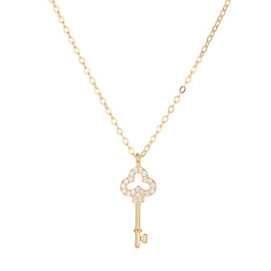 Collana di gioielli di lusso con <span class=keywords><strong>chiave</strong></span> in zircone 925 in <span class=keywords><strong>argento</strong></span> Sterling da donna - Product Image 4