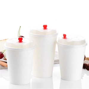 Gobelets en papier à paroi simple avec logo personnalisé, gobelets en papier à double paroi ondulée, jetables, de qualité alimentaire, blancs, pour les boutiques de boissons - Product Image 1