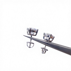 Bulk Stock <b>Drop</b> Shining GRA Screw <b>Back</b> Man 3mm-10mm VVS Moissanite Diamond Classic Silver Earrings - Product Image 4
