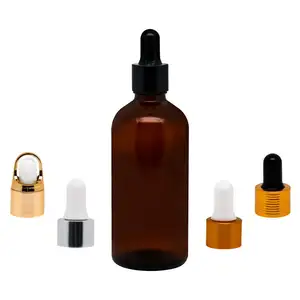 30ml60mlアンバーボストンガラスボトル1/2オンス1オンス2オンス4オンスボストンラウンドガラスドロッパーボトル