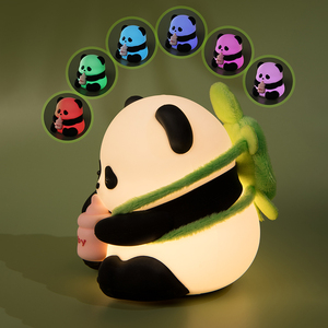 Lampada da comodino per bambini RGB colore decorativo luce notturna piccolo Panda in Silicone luce notturna ricaricabile USB - Product Image 3