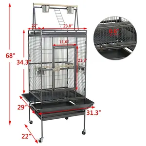 Parrots bird cages with stand on sale for sun conure bird cage for cockatiels with playtop