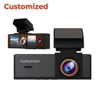 Caméra embarquée trois canaux UHD 2160P Modèle 7302 avec écran tactile, Wi-Fi, application sans fil, 12-24V, câble de 30 mètres, enregistrement vidéo et données pour tableau de bord