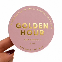 Autocollants ronds personnalisés en feuille d'or pour pots de bougies, étiquettes holographiques adhésives à chaud avec impression de marque privée