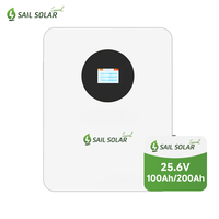 Batterie de stockage d'énergie murale Sail Solar 25,6 V 100 Ah 2,5 kWh Lifepo4 pour système solaire domestique